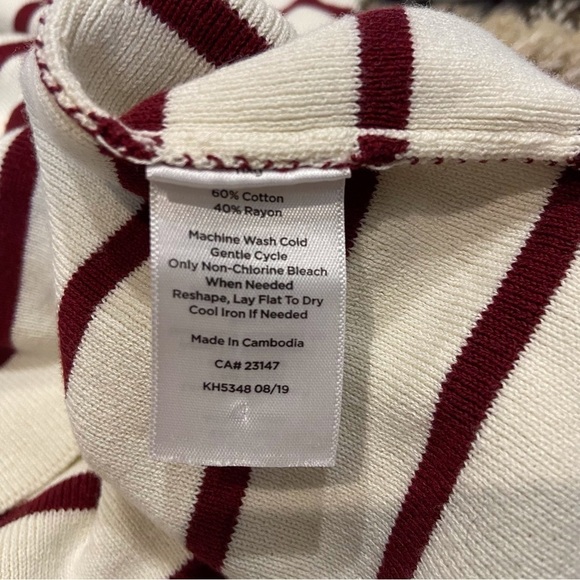 Talbots size X Sweater 3/4 sleeves stripes nautical buttons - Picture 7 of 9